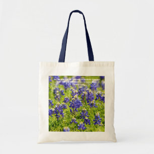 Bluebonnet Flowers Scripture Tote Bag