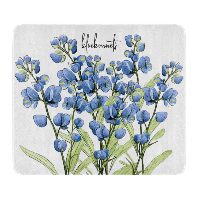 Bluebonnet Flowers | Spring Bluebonnets | Floral Cutting Board (Front)