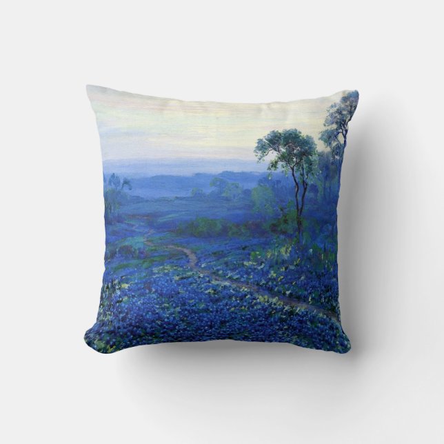 Bluebonnet Landscape with Cacti Cushion (Front)