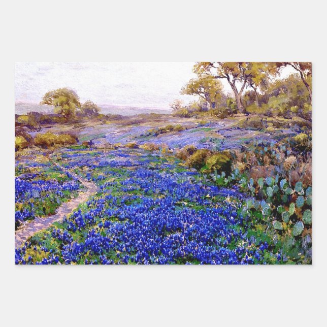 Bluebonnet Landscapes by Julian Onderdonk Wrapping Paper Sheet (Front 3)
