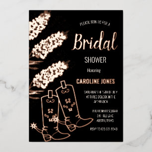 Bluebonnet Rose Gold Foil Floral Bridal Shower