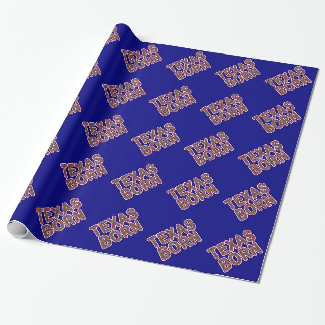 Bluebonnet Texas Born Wrapping Paper (Unrolled)