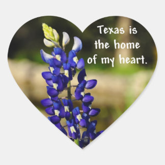 Bluebonnet "Texas is the Home of My Heart" Sticker