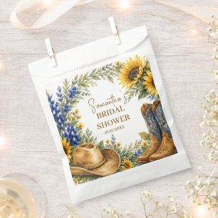 Bluebonnet Texas Sunflower Boho Bridal Shower Favour Bag