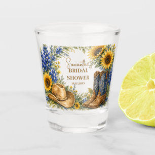 Bluebonnet Texas Sunflower Boho Bridal Shower Shot Glass