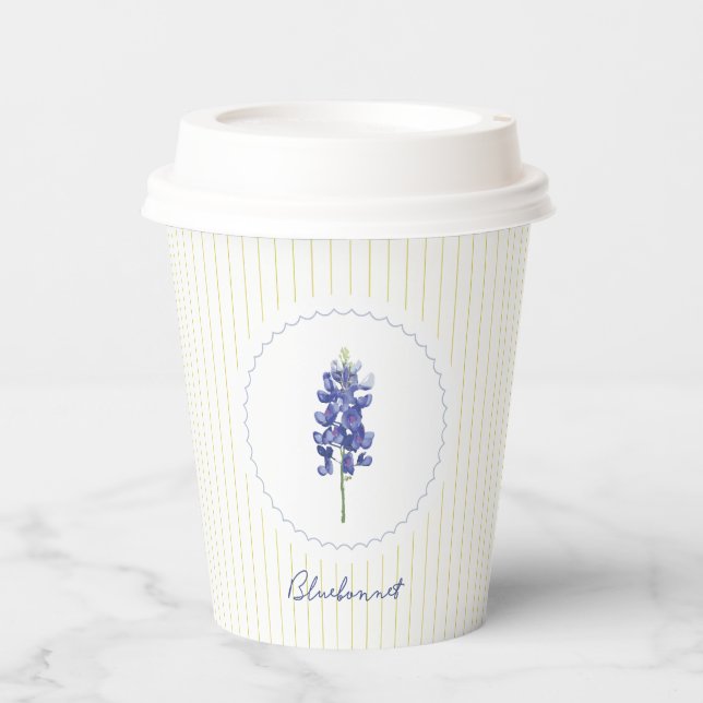 Bluebonnet, Texas Wild Flower Paper Cups (Front)
