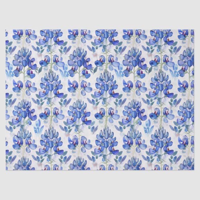 Bluebonnet Texas Wild Flower Pattern Tissue Paper (Front)