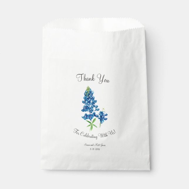 Bluebonnet Thank You Favour Bag (Front)