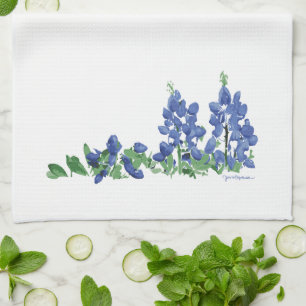Bluebonnet Wild Flowers, Texas Flowers Tea Towel