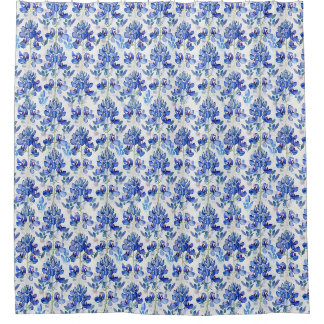 Bluebonnet Wildflower, Texas Botanical Floral Shower Curtain