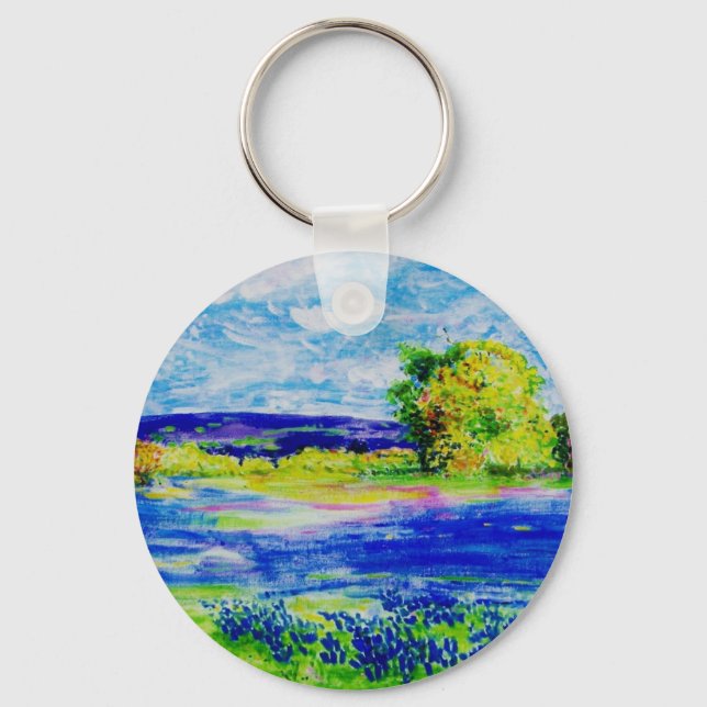 bluebonnet  wildflowers key ring (Front)