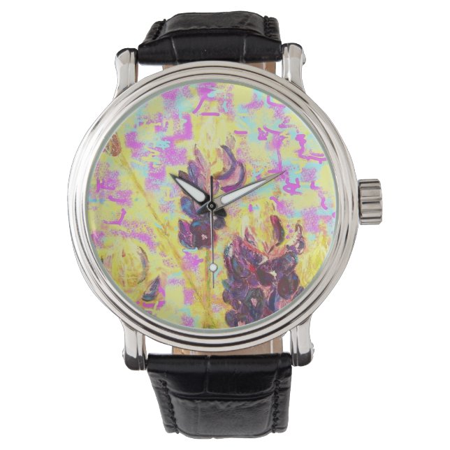 bluebonnet wildflowers upclose watch (Front)