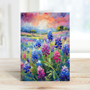 Bluebonnets Abstract Floral Art Card