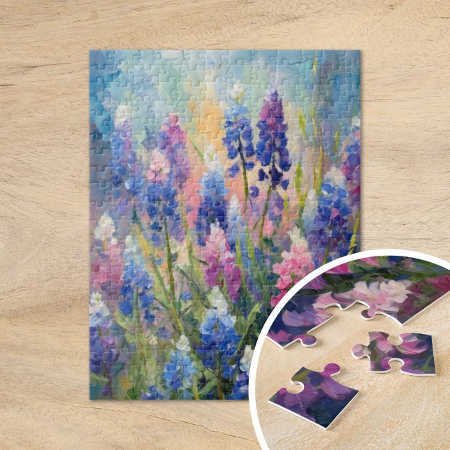 Bluebonnets Abstract Floral Art Jigsaw Puzzle (Creator Uploaded)