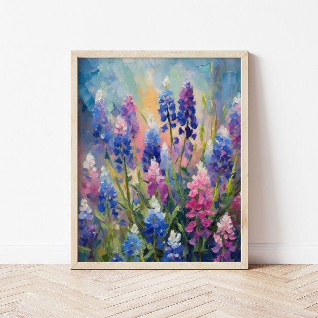 Bluebonnets Abstract Floral Art Poster (Creator Uploaded)