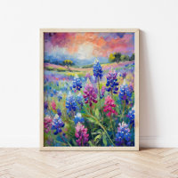 Bluebonnets Abstract Floral Art