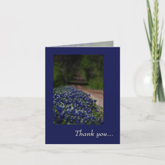 Bluebonnets and a Country Road thank you card