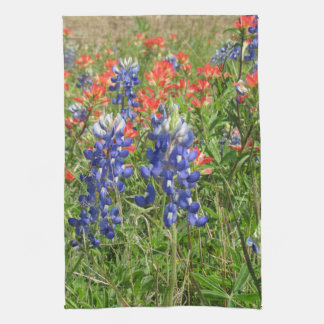 Bluebonnets and Indian Paintbrushes Tea Towel