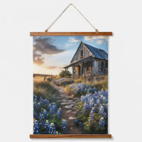 Bluebonnets and Old Barn in Texas Decoupage