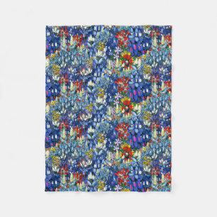 Bluebonnets and Wildflowers Fleece Blanket