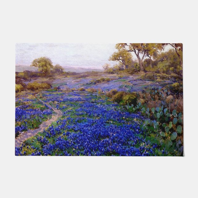 Bluebonnets at Twilight Doormat (Front)
