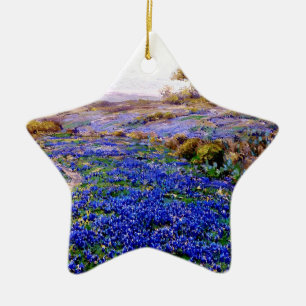 Bluebonnets at Twilight, North of San Antonio Ceramic Ornament