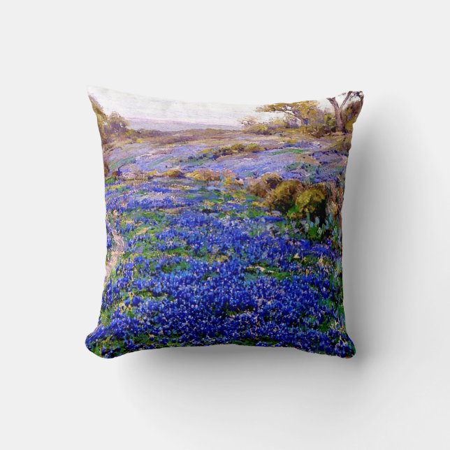 Bluebonnets at Twilight, North of San Antonio, Cushion (Front)