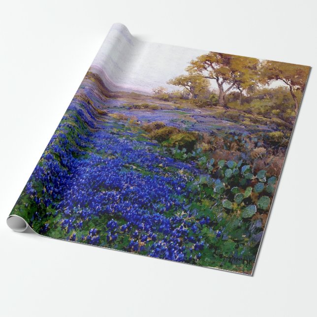 Bluebonnets at Twilight, North of San Antonio Wrapping Paper (Unrolled)