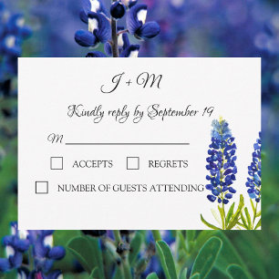 Bluebonnets Blue Floral Texas flowers Modern RSVP