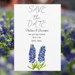 Bluebonnets Blue Floral Texas Rustic Wedding  Invitation<br><div class="desc">Bluebonnets,  watercolor blue floral Wedding save the date. Texas state flowers. Unique,  hand painted artwork by artist Monika Howarth. You can personalise it with your details.</div>