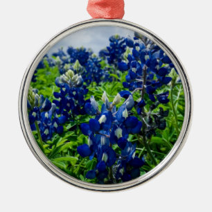 Bluebonnets Blue Floral Texas Texan Elegant Metal Ornament