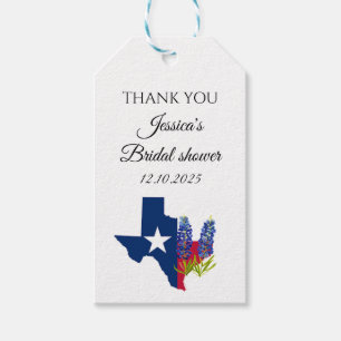 Bluebonnets Blue floral Watercolor Bridal shower Gift Tags