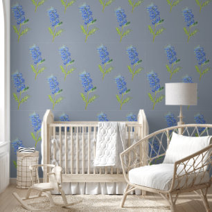 Bluebonnets Blue Floral Watercolor Pattern Wallpaper