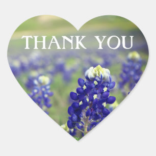 Bluebonnets Blue Flowers Texas Floral  Heart Sticker