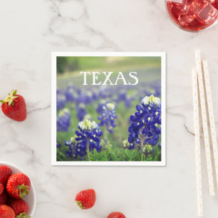 Bluebonnets Blue Flowers Texas Floral  Napkin