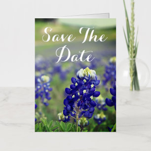 Bluebonnets Blue Flowers Texas Floral Wedding Foil Greeting Card