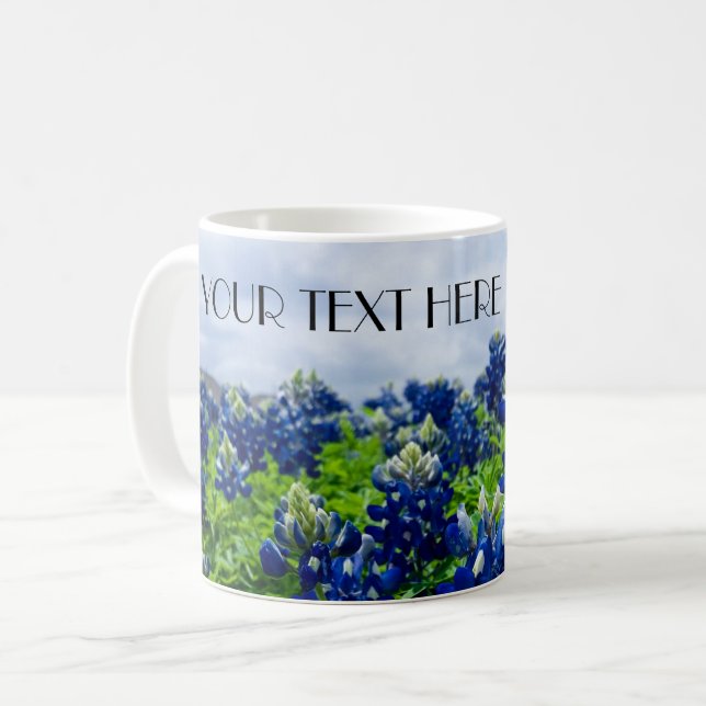Bluebonnets Blue Flowers Texas texan Floral Coffee Mug (Front Left)