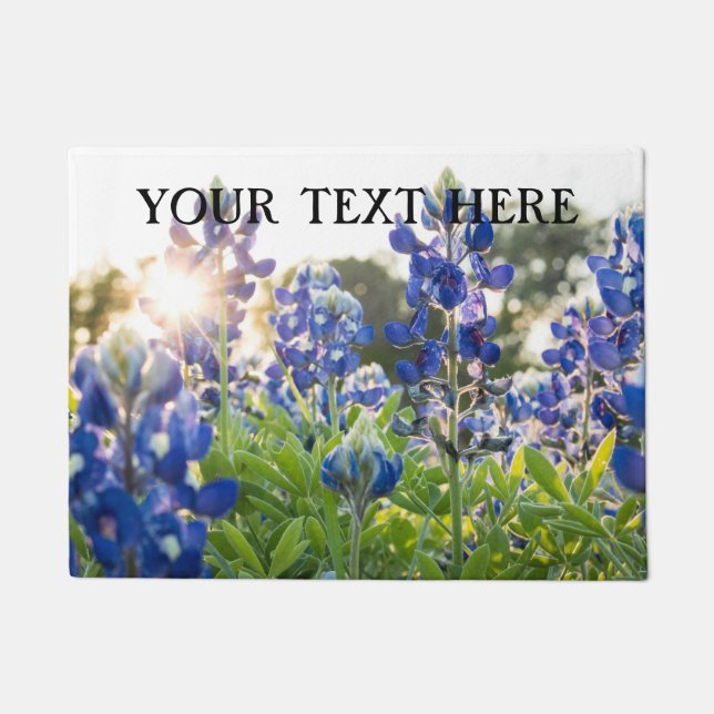 Bluebonnets Blue Flowers Texas texan Floral  Doormat (Front)