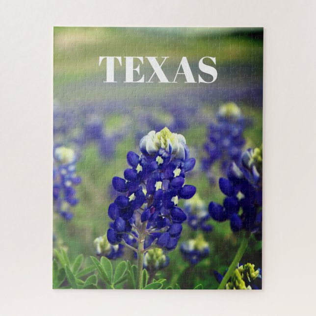 Bluebonnets Blue Flowers Texas Texan Floral Jigsaw Puzzle (Vertical)