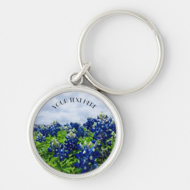 Bluebonnets Blue Flowers Texas texan Floral  Key Ring (Front)