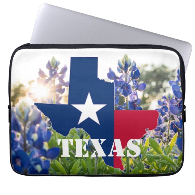 Bluebonnets Blue Flowers Texas texan Floral  Laptop Sleeve (Front)