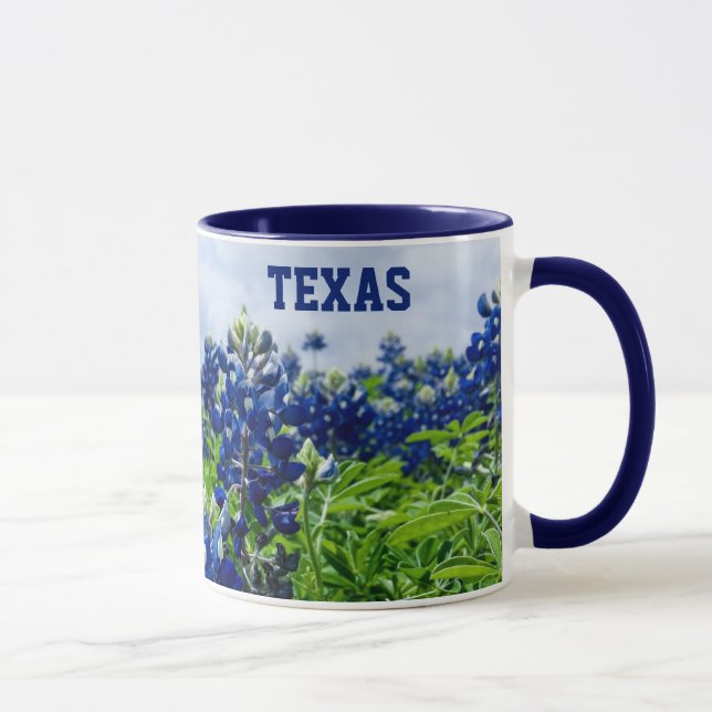 Bluebonnets Blue Flowers Texas Texan Floral Mug (Right)