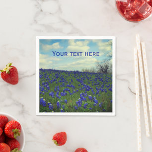 Bluebonnets Blue Flowers Texas Texan Floral Napkin