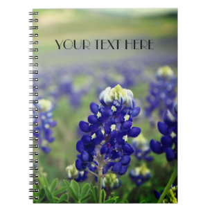Bluebonnets Blue Flowers Texas texan Floral Notebook