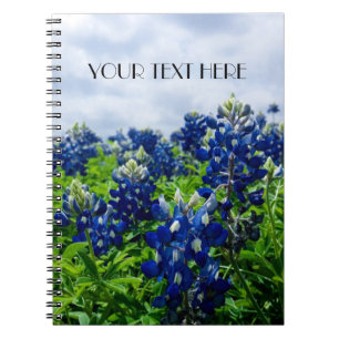 Bluebonnets Blue Flowers Texas texan Floral Notebook
