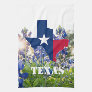 Bluebonnets Blue Flowers Texas texan Floral Tea Towel