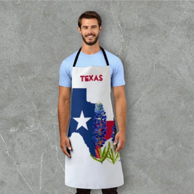 Bluebonnets Blue Flowers Texas Texan State Floral  Apron (Creator Uploaded)