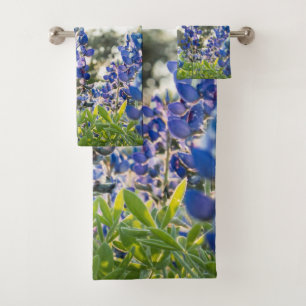 Bluebonnets Blue Flowers Texas Texan State Floral Bath Towel Set