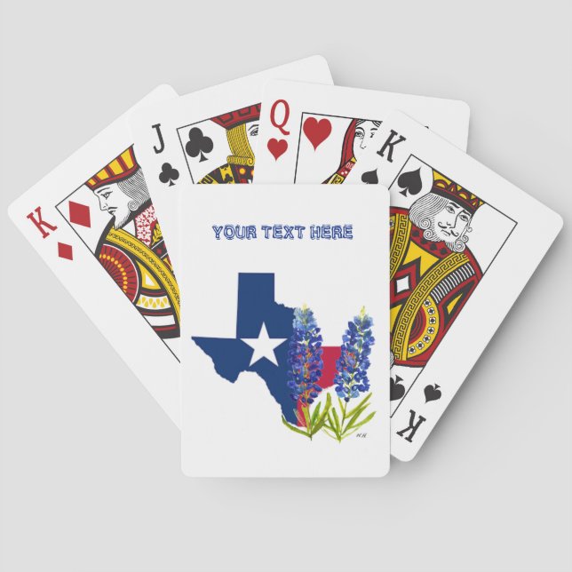 Bluebonnets Blue Flowers Texas Texan State Floral  Playing Cards (Back)