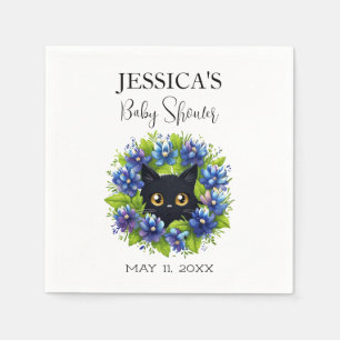 Bluebonnets Cat Flowers Texas Baby Shower Boy Napkin